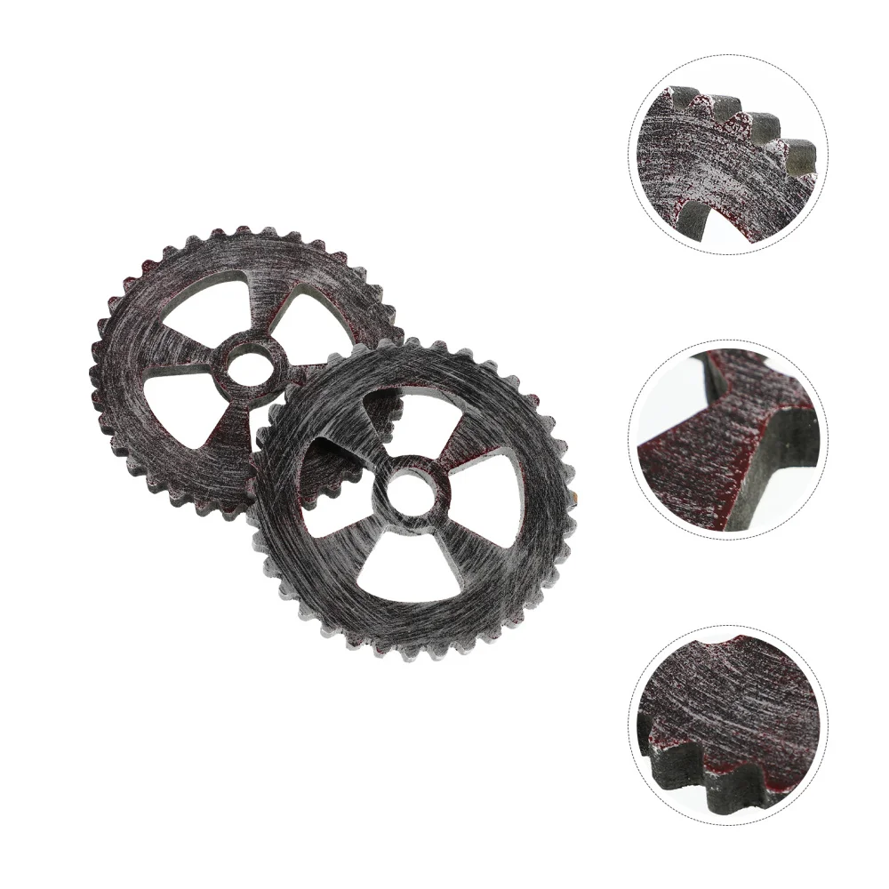 2 шт. промышленных Стиль настенные деревянные украшения дома круглая Шестерня