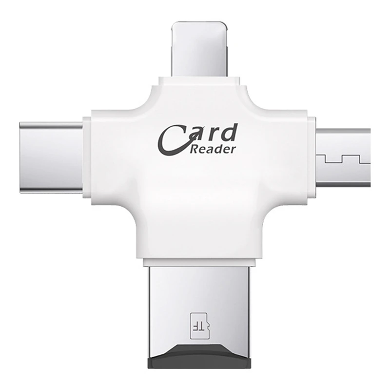 

4 in 1 Card Reader Type C Micro-USB Adapter Micro-TF/SD Card Reader for iPad iPhone 12 11 Android