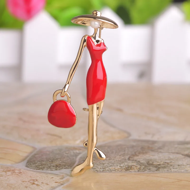 Брошь FUNMOR в виде яркой фигуры эмалированная брошь с кристаллами для танцев