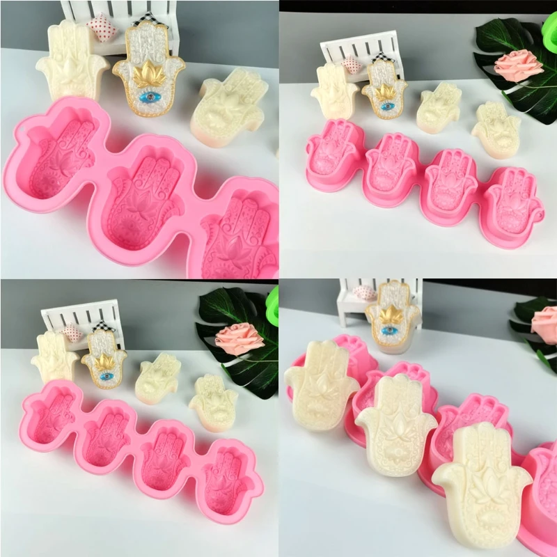 

Lotus Hamsa Hand Epoxy Resin Silicone Mold Hand of Fatima Candle Soap Molds Tool