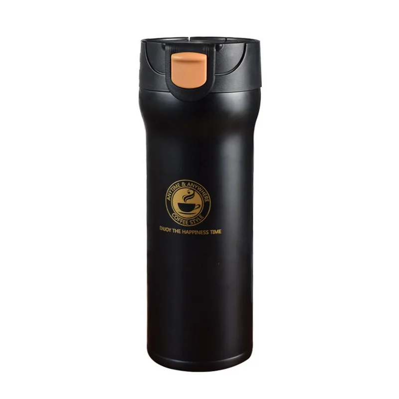 black 1 Urijk 400/500 мл вакуумные термосы для автомобиля кофейные кружки двухслойные из нержавеющей стали Портативный стакан Термос Чашка термическая чашка - Цвет: black 1