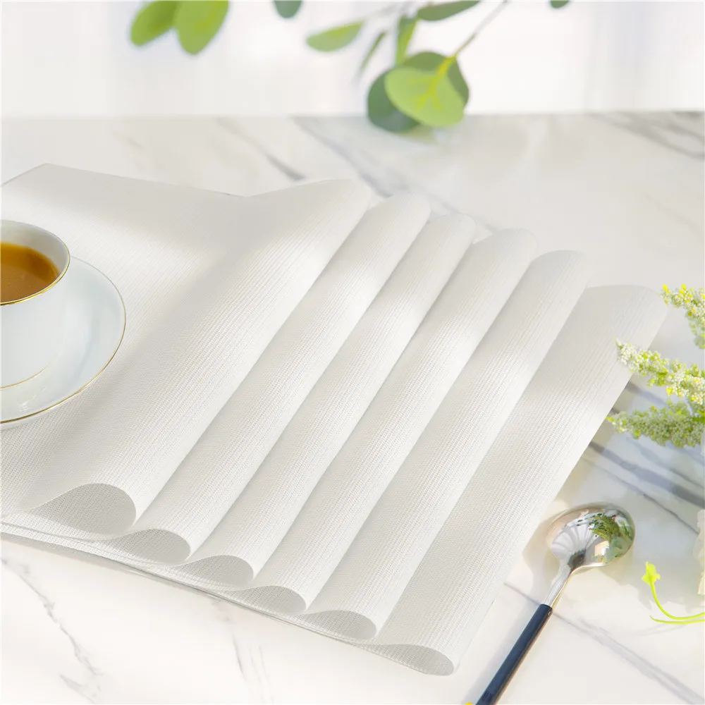 

Термостойкие салфетки, устойчивые к пятнам Нескользящие моющиеся коврики из ПВХ, тканые виниловые салфетки, набор из 2/4/6 шт.