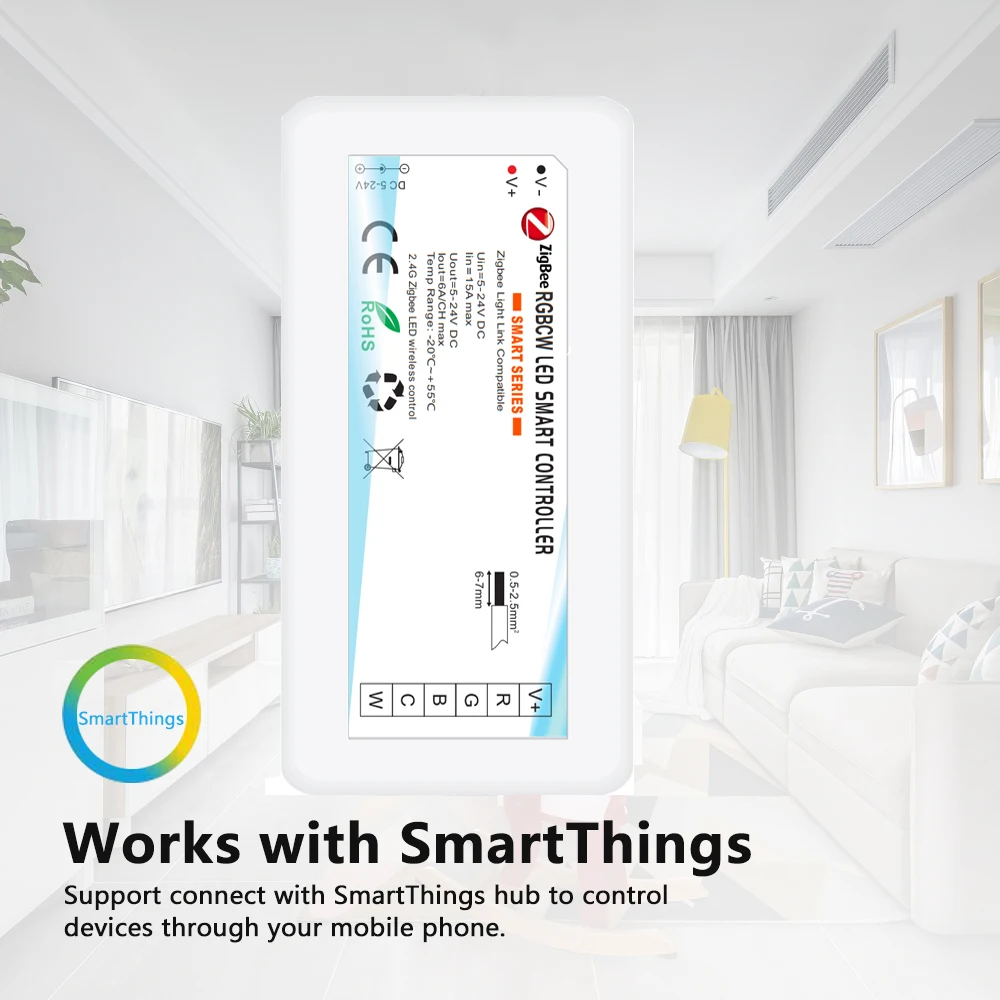 Умный регулятор яркости светодиодной ленты RGB + CCT Одноцветный Zigbee 3 0 голосовой