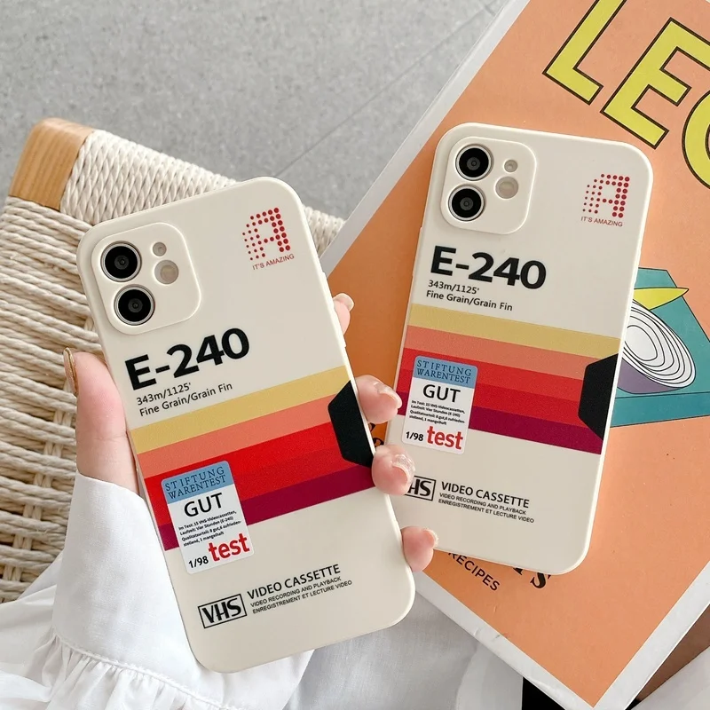 

Retro VHS Video Tape Label Phone Case For iphone 11 Pro Max 12 Mini XS XR 12Pro SE 2020 7 8 Plus X Silicone Soft Back Cover Capa