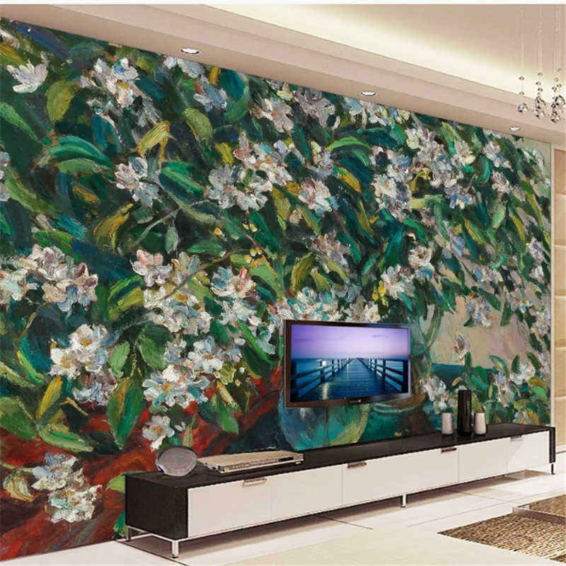 Wellyu Европейский стиль ретро ручная роспись цветок картина маслом ТВ фон Большое