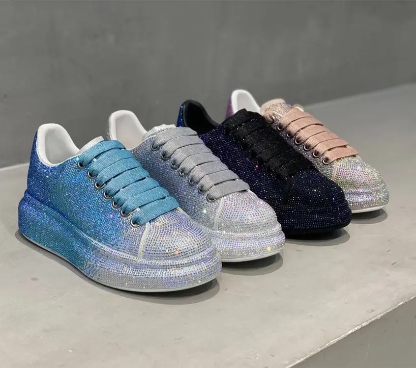 

Night starry sky colored diamond sneakers women's inner heightening full diamond sports casual shoes gradient women's shoes