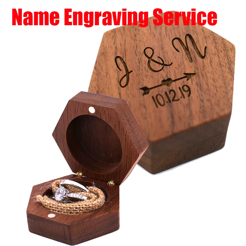 Изготовленный На Заказ подносителя колец коробка персонализированные