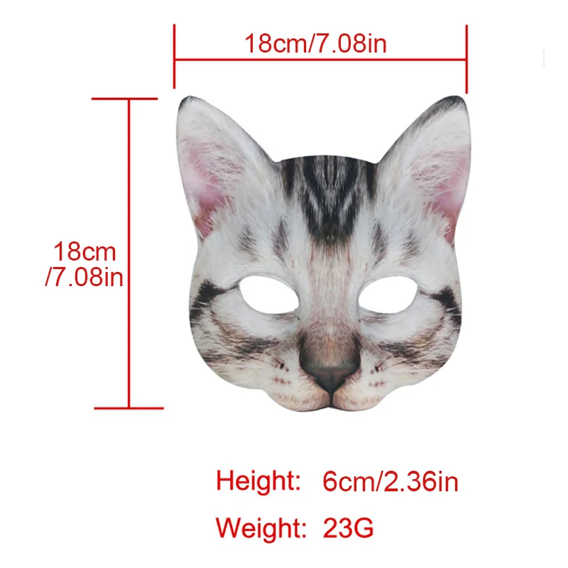 2020 Хэллоуин Карнавал реалистичный Кот 3D маска маскарад Вечерние Маски Половина
