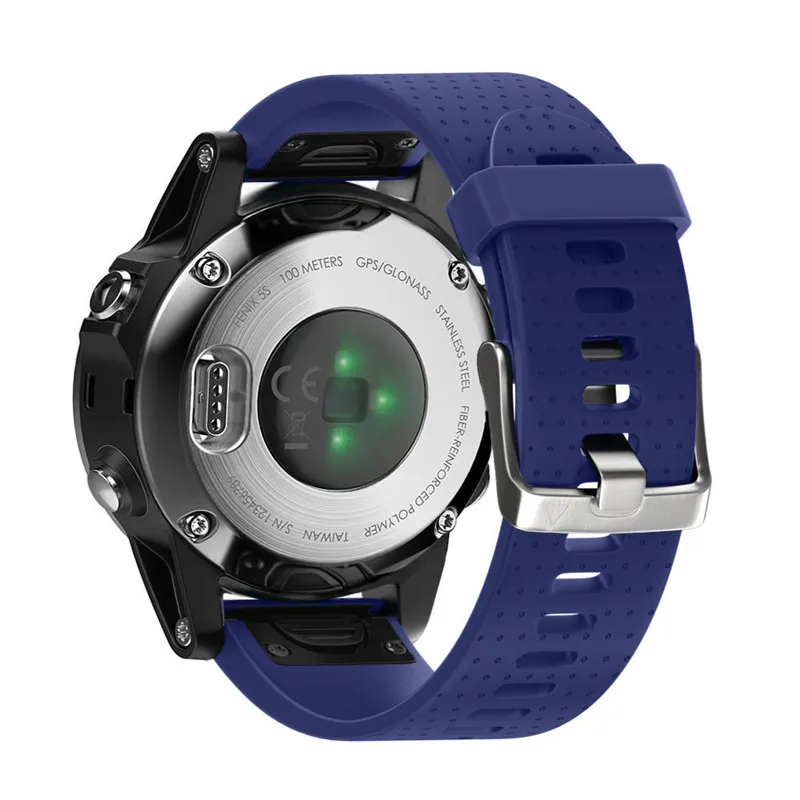 Dark blue 20 мм силиконовые полосы для Quickfit Garmin Fenix 5S Смарт-часы Quick Release Easy Fit силиконовый сменный ремешок для часов - Цвет ремешка: Dark blue