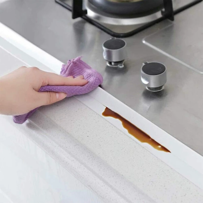 

4 Pieces Kitchen Tape Caulking Tool, Waterproof Sealing Bathtub Tape Flexible Self Adhesive Caulk Strip for Bathroom Ect