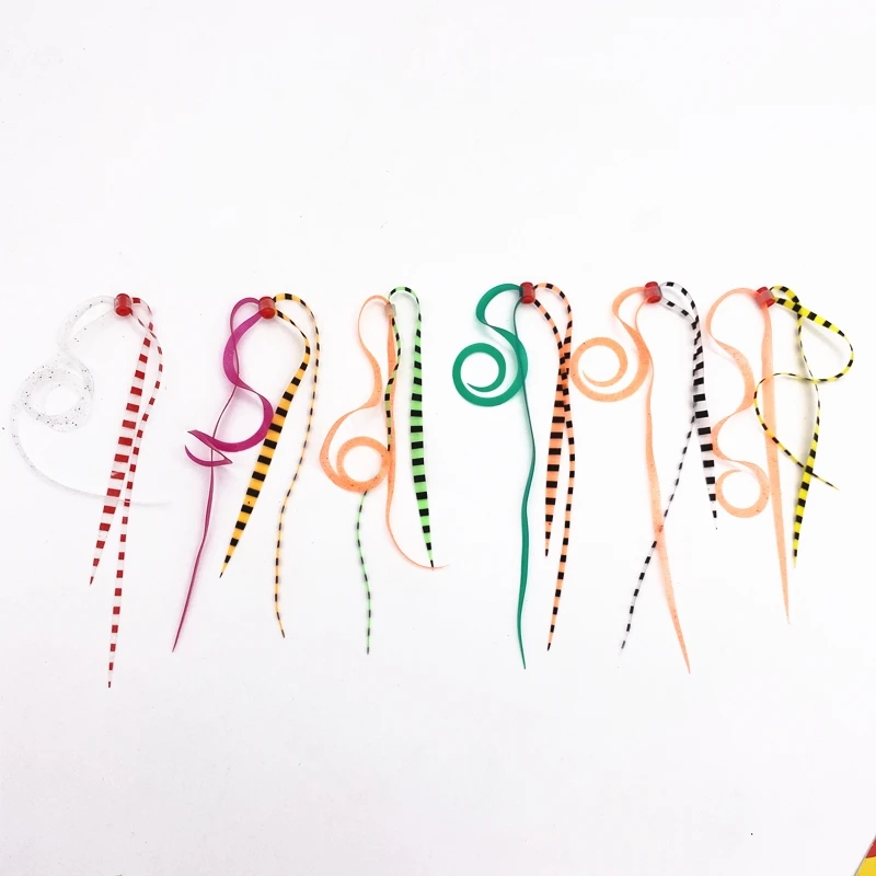 50 штук рыболовная силиконовая юбка галстук крюк Вибрационный крючок Jig head