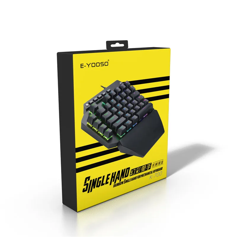 K700 Механическая игровая клавиатура Одноручная с подсветкой RGB коричневый