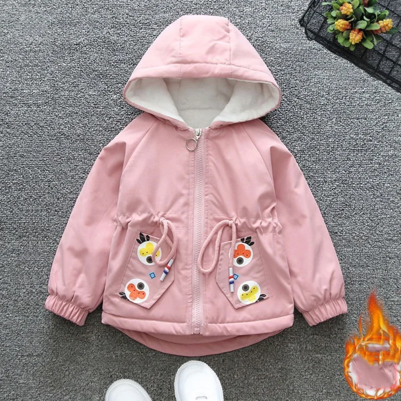 

Children Winter Outerwear Cartoon Hooded Coat Baby Girls Autumn Coats Long Sleeve Coat Girl's Butterfly Baby Jacket