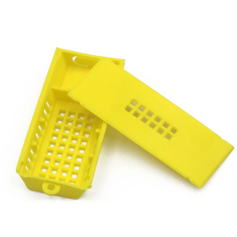 

50 Pcs Bee Queen Cages Rearing Plastic Transparent Beekeeping House Beehive Equipment Tools Yellow Color