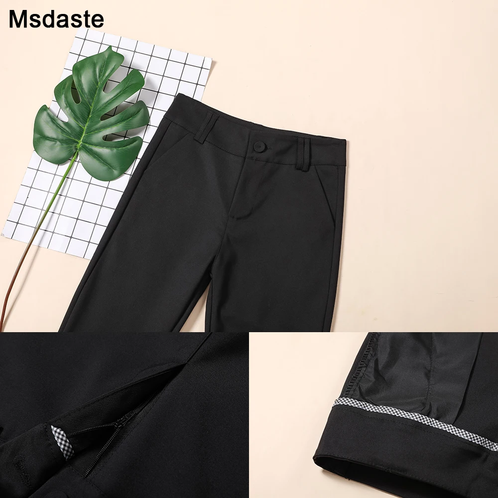 Брюки-карандаш женские для офиса модные брюки работы в Корейском стиле черные