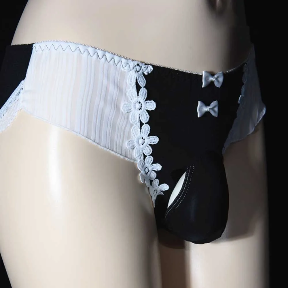 Мужские трусы слипы в бразильском стиле синие кружевные бикини стринги танга