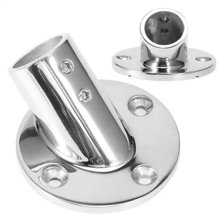 

45 Degree Round Tube Base Hand Rail Railing Fitting 316 Stainless Steel Marine Boat Hardwares steering for boat