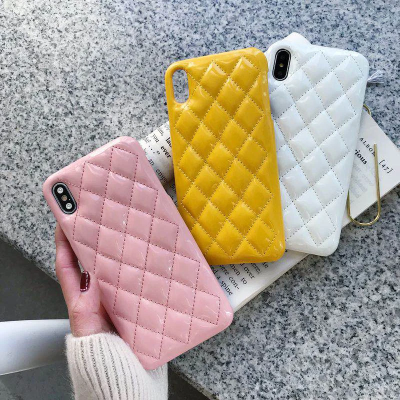 luxury brand classic diamond lattice square soft lambskin leather cases for iphone 11 pro max 6s 7 8 plus x xr xs max back cover free global shipping