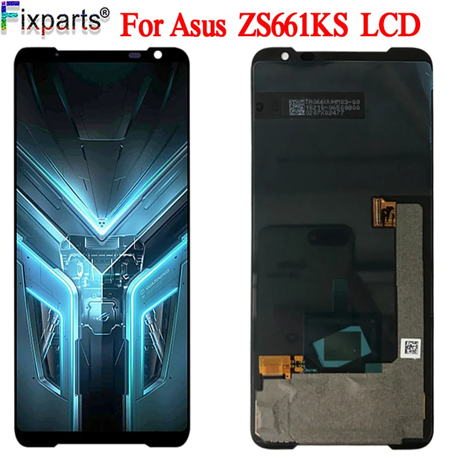 ЖК дисплей Amoled для Asus ROG Phone 3 ZS661KS 6 59 дюйма кодирующий преобразователь сенсорного