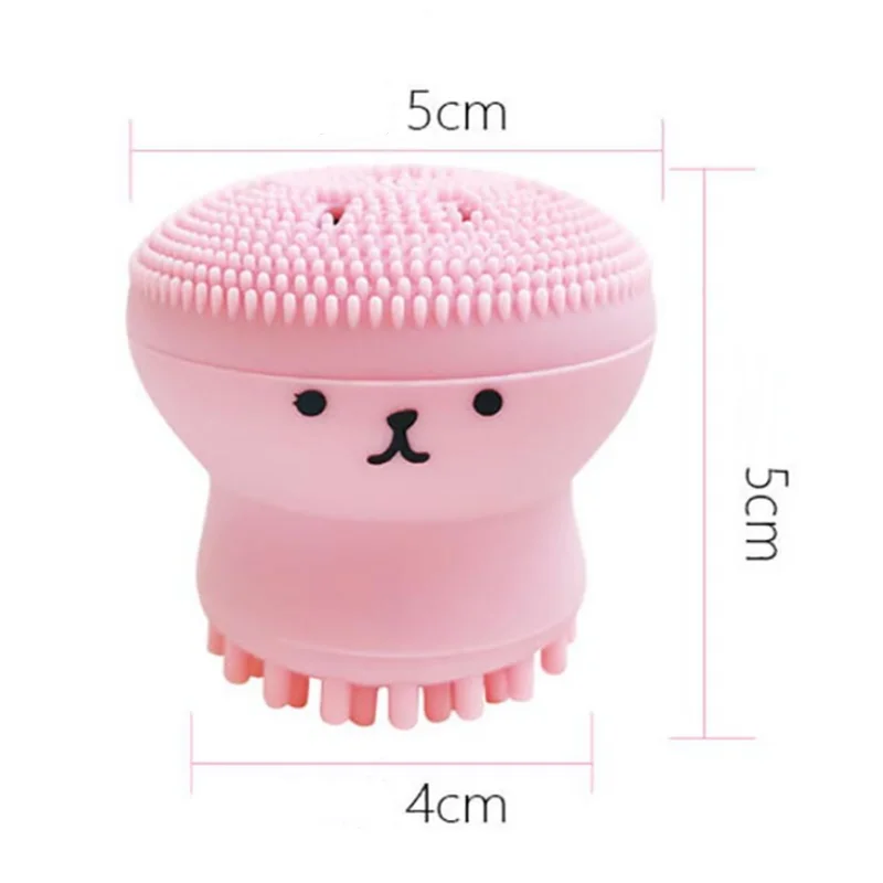 

1Pc Face Cleaning Mini Massage Brush Octopus Waterproof Silicone Cleansing Brush Deep Cleansing Refreshing Exfoliator Wash Tools