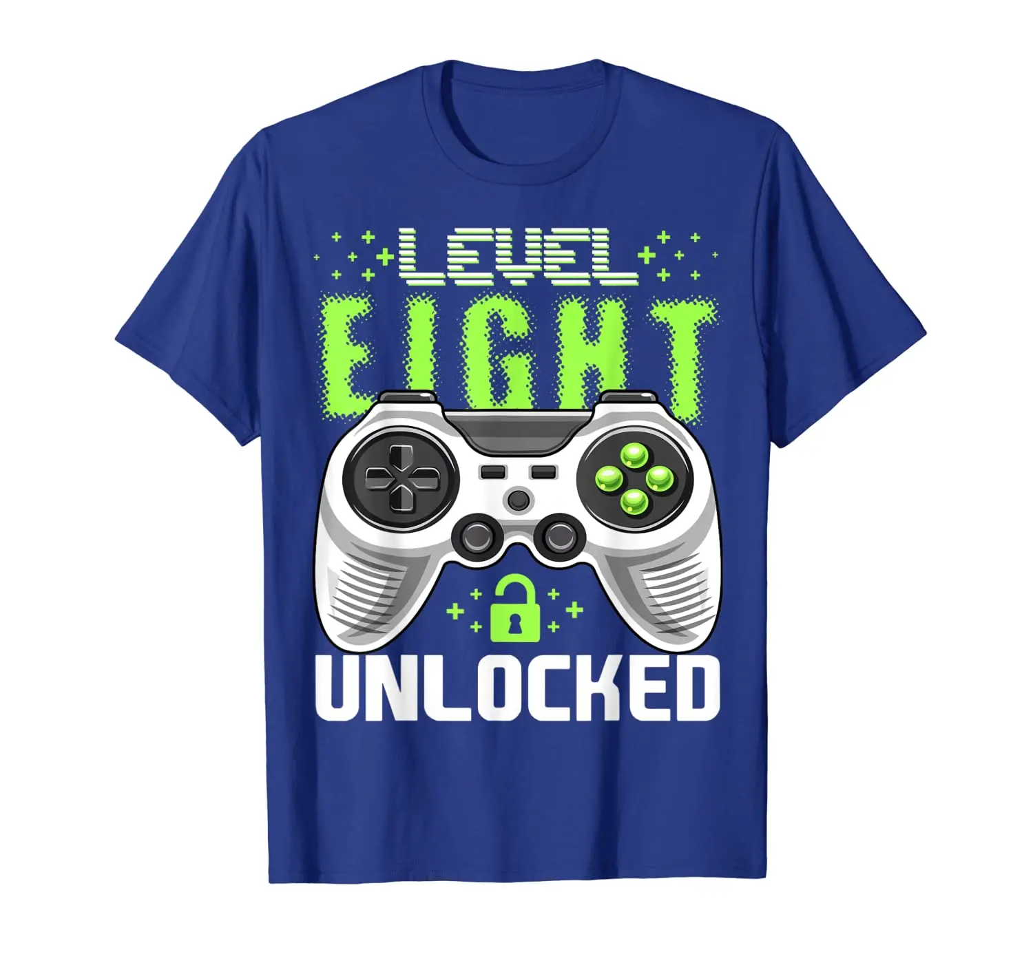 

Level 8 Unlocked Video Gamer 8th Birthday Shirt Gift Boys