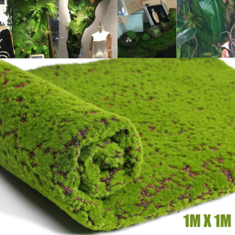 

100*100cm Artificial Moss Fake Green Plants Faux Moss Grass For Shop Home Patio Artificial Grass Mat Lawn Simulation Plant Moss