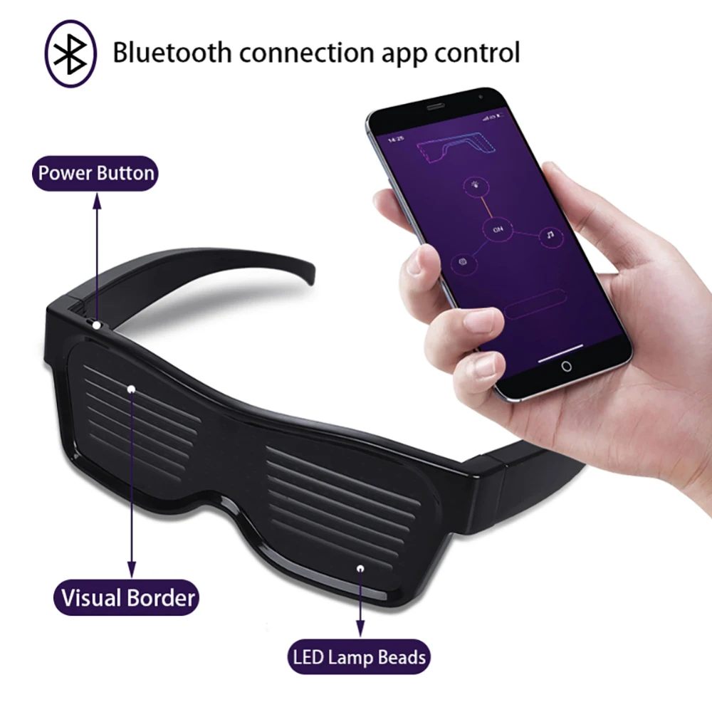 Светодиодные очки с Bluetooth|Сверкающие товары для вечеринки| |