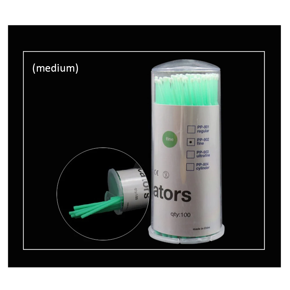01 Light Green M 100 шт Горячие натуральные ресницы удаление татуировки микро набор кистей новые одноразовые красочные ватные тампоны щетка для ресниц очищающий тампон - Цвет: 01 Light Green M