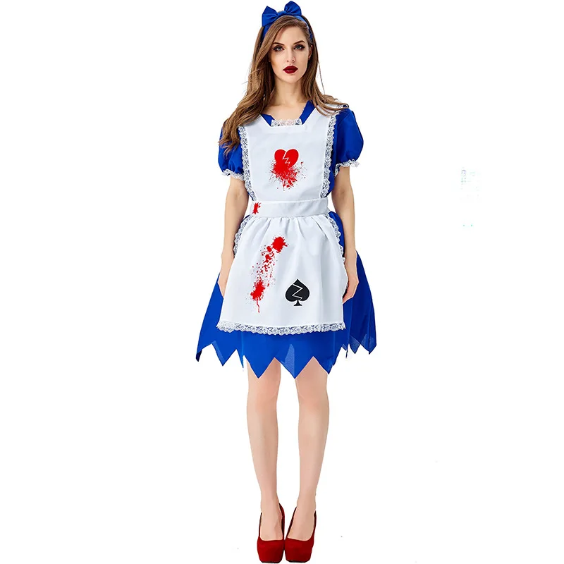 

Sexy Cosplay Scary Maid Vampire Dress Halloween Horror Party Bloody Mary Zombie Costume