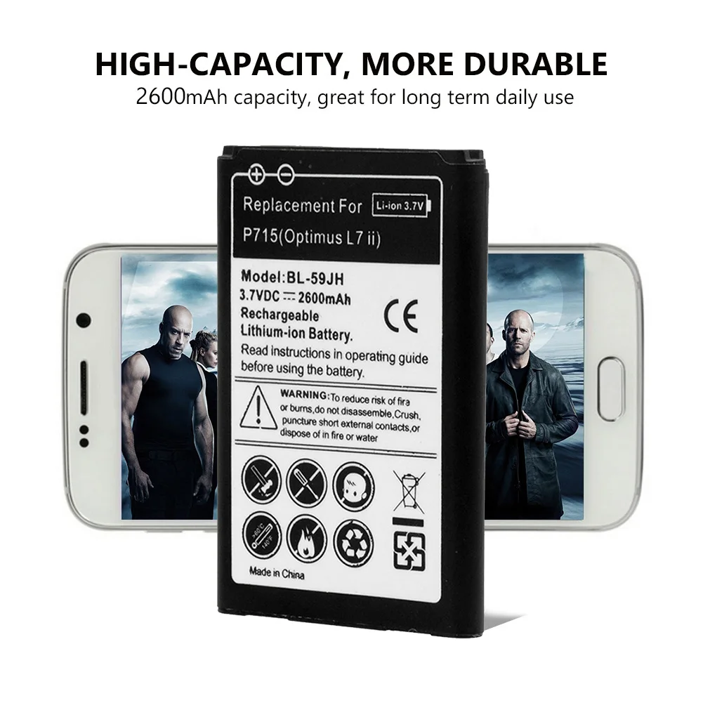 BL-59JH перезаряжаемая литиевая батарея для телефона BL 59JH LG Optimus L7 II Dual P715 F5 F3 VS870 Ludid2