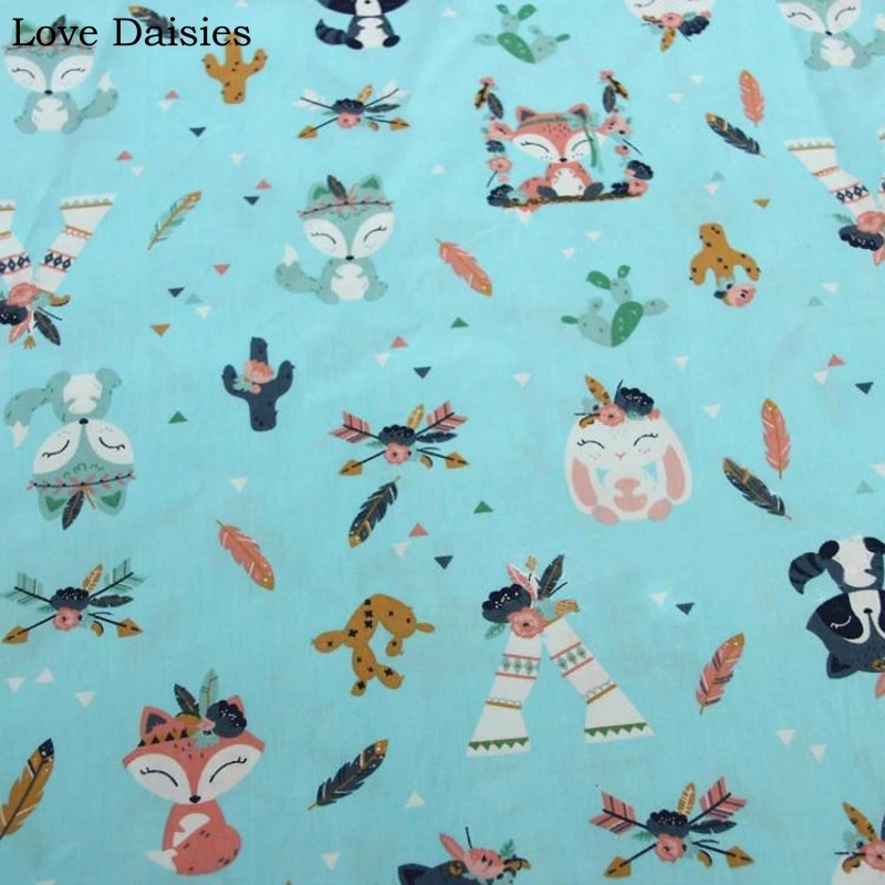 Саржевая ткань из 100% хлопка серого цвета морской волны с рисунком индийского