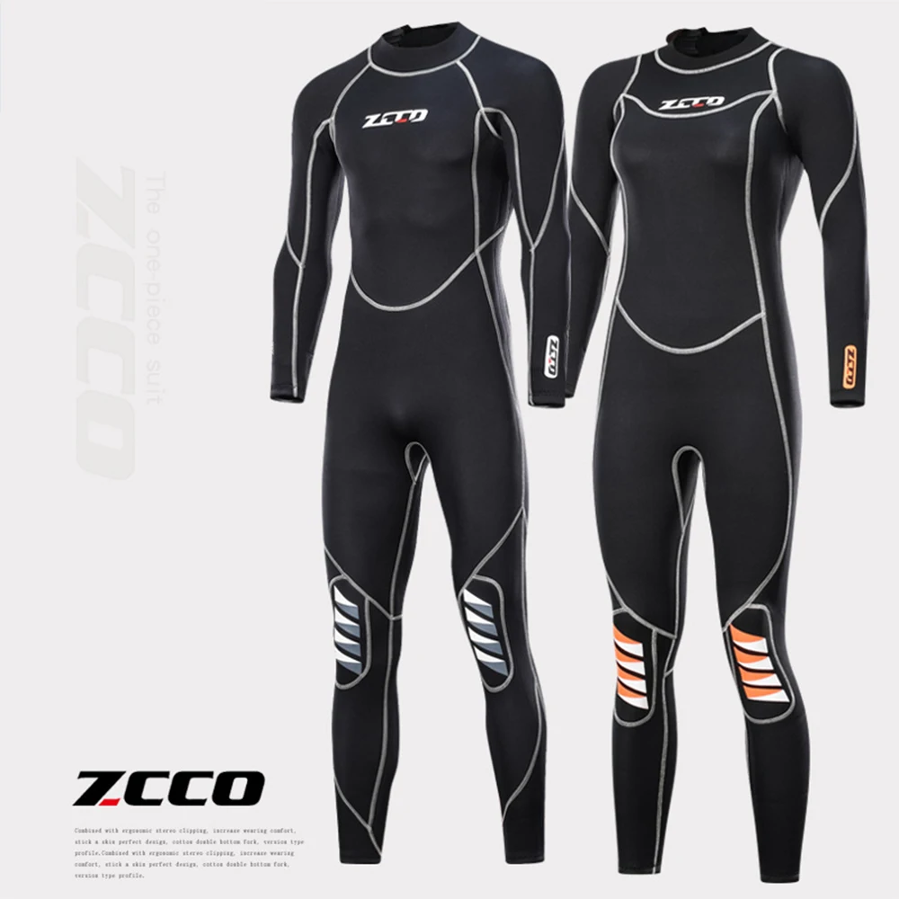ZCCO 3MM Men's And Women's One Piece Neoprene Wetsuit Thickened Warmth And Cold Proof Snorkeling Surfing Wetsuit The New