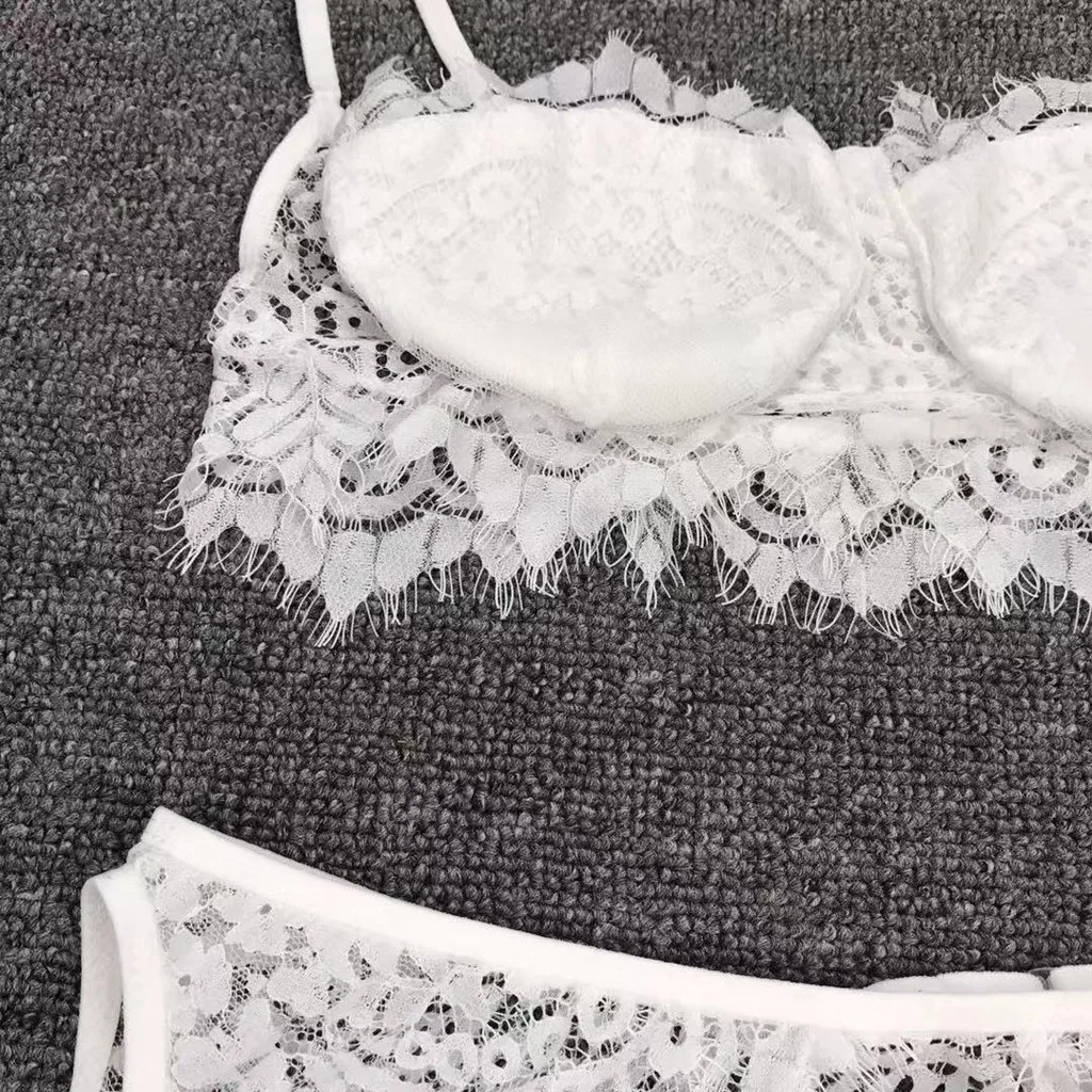 

Women's Lingerie Set sexy Lace Attractive Cross Bands Gathered Bras Thongs Ultimate Seduction Ladies Underwear U*