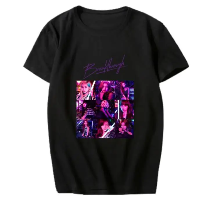 Летний стиль дважды прорыв альбом Обложка же Печать О образным вырезом футболка