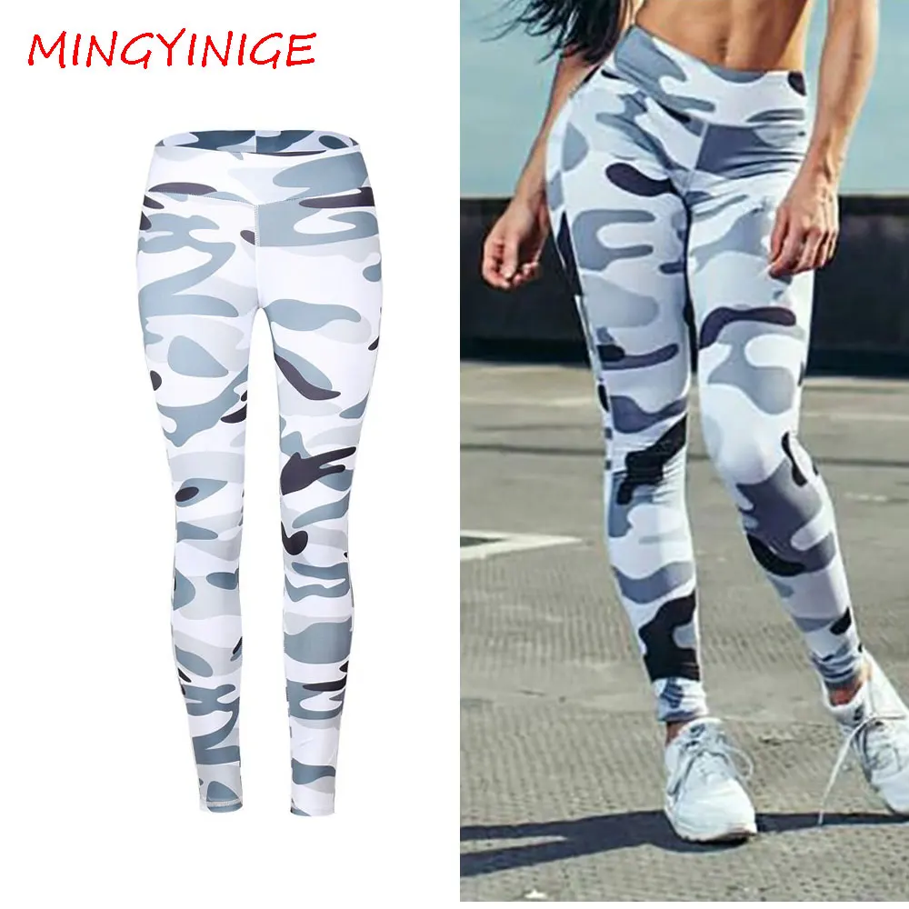 

Hot Fashion Workout Leggings for Women High Waist Push Up Legging Camouflage Printed Female Fitness Pants Casual Trousers