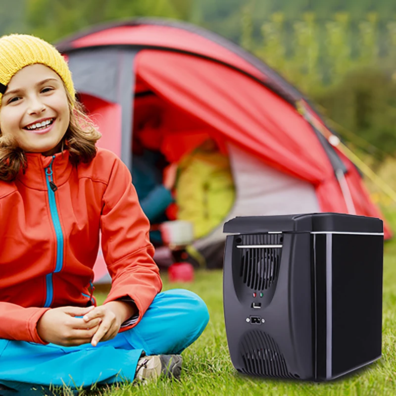 Портативный мини холодильник 6 л автомобильный с морозильной камерой