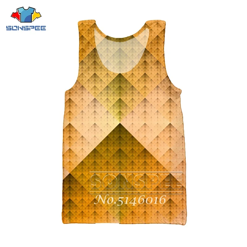 SONSPE/футболка с 3D принтом в виде абстрактной пирамиды Повседневный жилет унисекс