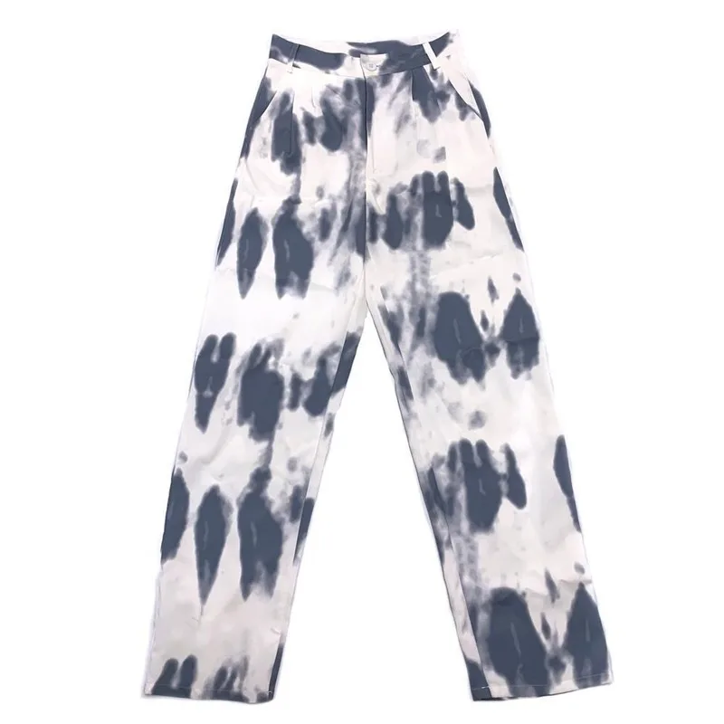 

HOUZHOU Korean Style Wide Leg Pants Autumn Hip Hop Fashion Tie Dye Print Streetwear Harajuku Casual Pants Sweatpaints Women