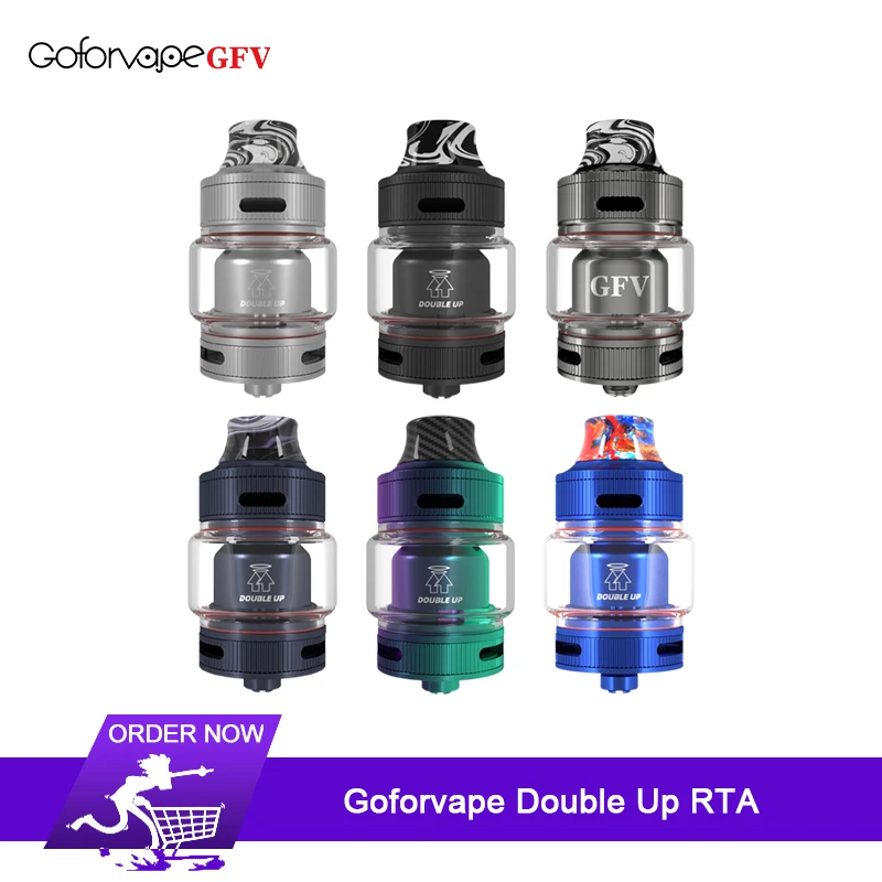 Оригинальный Goforvape двойной RTA электронный сигаретный бак распылитель поток