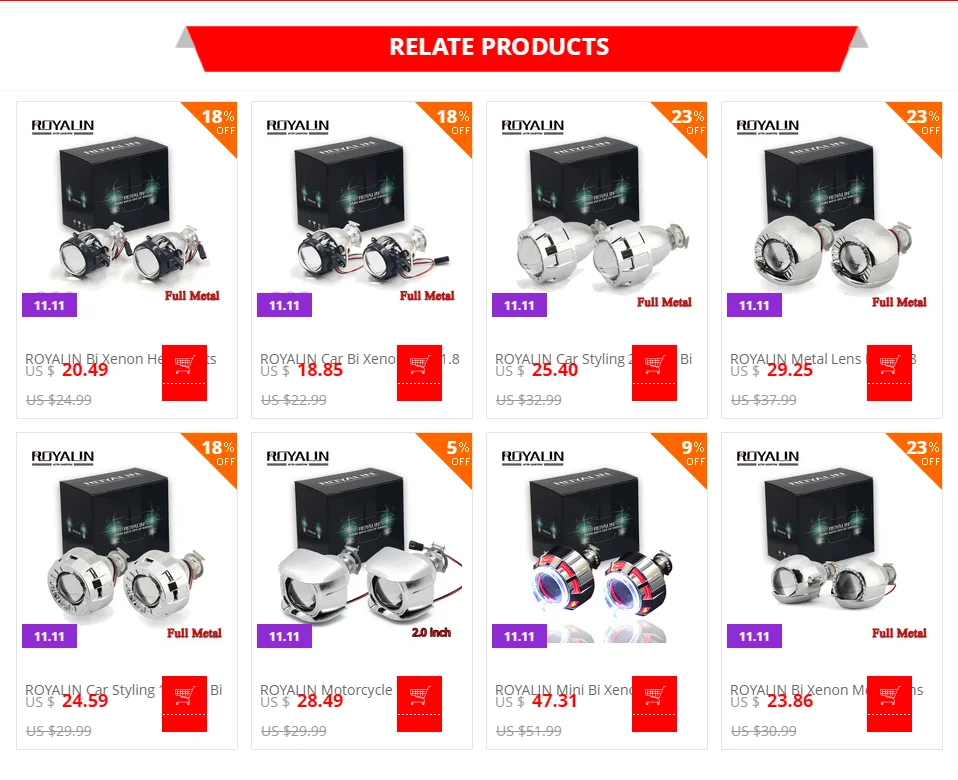 ROYALIN мотоцикл H1 Bi xenon HID Мини проектор фары объектив 2,0 дюймов Автомобильный Стайлинг H4 H7 авто лампа модификация DIY