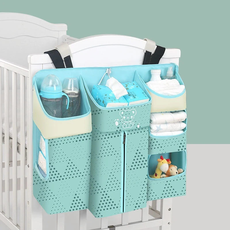

Big Capacity Baby Bed Hanging Bag Crib Torganizer Diaper Storage Strong Support Cradle Pockets Cot Bed Breathable Net Yarn Pouch