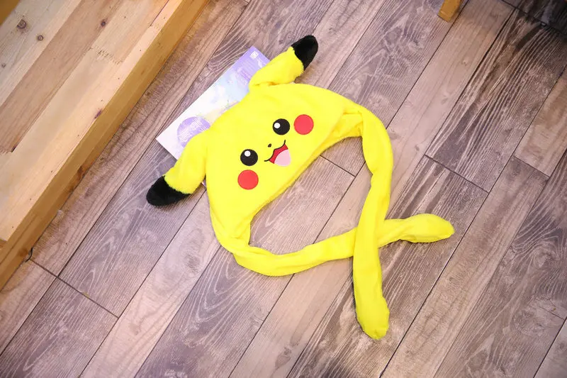 ear moving hat Pikachu очень мягкий детский рюкзак, Высококачественная Милая шапка, подвижные уши, мягкая кукла, сумка через плечо, Подарочный Кошелек для монет, игрушка для детей - Цвет: ear moving hat