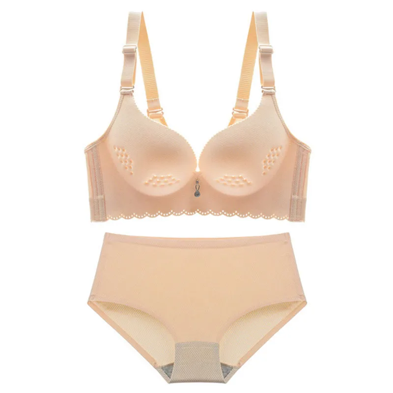 Модный женский летний удобный тонкий кружевной бюстгальтер Seamle комплект