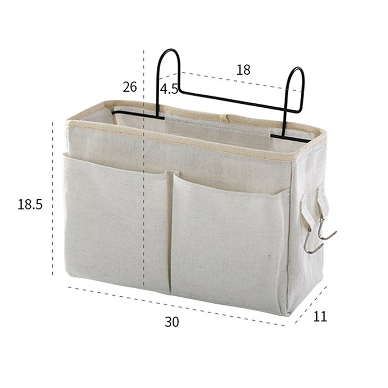Холщовая прикроватная подвесная карманная сумка для хранения магазинов в