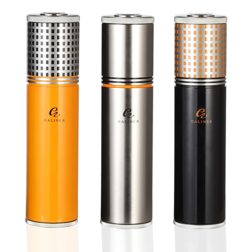 COHIBA портсигар трубка путешествия Humidor чехол для сигар банка портативный алюминиевый открытый коробка для сигар Humidor с увлажнитель с гигрометром