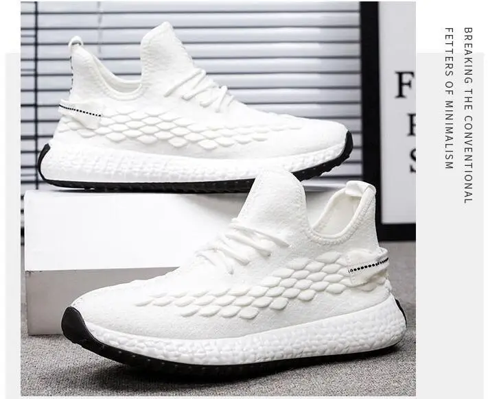 Мужские дышащие Нескользящие кроссовки Вулканизированная подошва сетчатые на