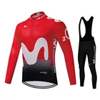 Комплект Джерси с длинным рукавом для велоспорта Movistar, Осенние быстросохнущие брюки для велоспорта MTB, весенние велосипедные брюки для гонок, шоссейных велосипедов, комплект одежды для велоспорта
