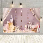 Avezano фотография фон белый Лебедь перо золото бриллиант Девочка День рождения Baby Shower Декор розовый фон фотостудия