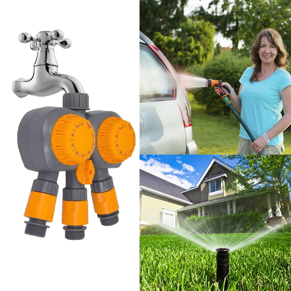 

Mechanical Irrigation Timer 120 Minutes Agricultural Irrigation Controller Manual Irrigation Three-Head Split Irrigation System