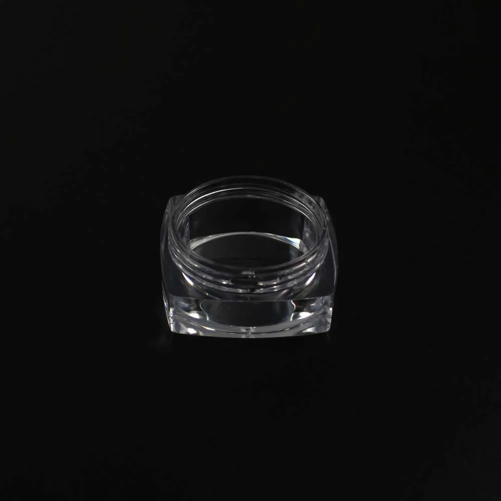 100 шт./лот 5 мл Со стразами и квадратной пластиковая баночка прозрачная 5g крем